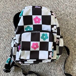 Claire’s Mini Backpack Checkered with Floral Design